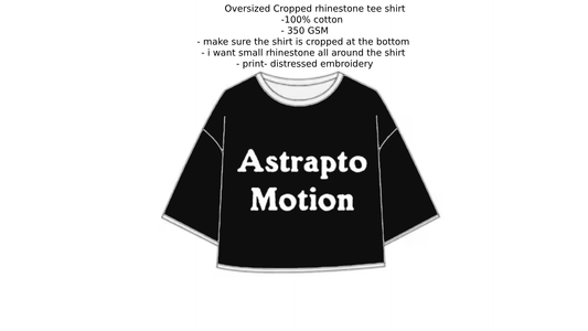 CROPPED RHINESTONE "ASTRAPTO MOTION" SHIRT